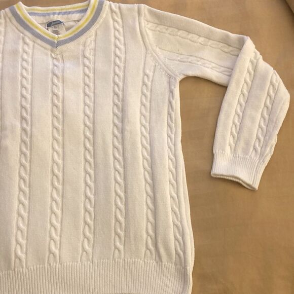 Jacadi Paris Girls V-Neck Cotton Sweater with Cable Design. Size 12A. - Picture 5 of 8